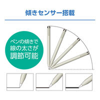 ナカバヤシ iPad専用タッチペン 高感度タイプ 傾きセンサー搭載 ホワイト STP-A02/WH 1本