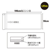 フィフティ・ヴィジョナリー 大きめ ホワイト しっかり厚手 防水シーツ FV-EZ-63003 1本