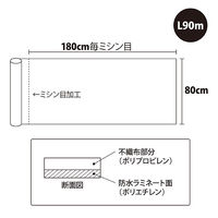 フィフティ・ヴィジョナリー ホワイト しっかり厚手 防水シーツ FV-EZ-63001 1セット(1本×4)