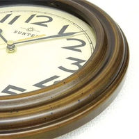 さんてる レトロ電波時計 ファクトリー 置き掛け兼用 直径270×奥行60mm アンティークブラウン DQL668 1個（直送品）