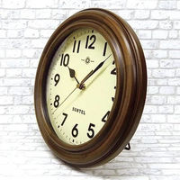 さんてる レトロ ろくろ電波時計 アラビア文字 置き掛け兼用 直径270×奥行60mm SR14_A 1個（直送品）