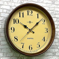 さんてる レトロ電波時計 メモリー 置き掛け兼用 直径285×奥行64mm アンティークブラウン SR27_A 1個（直送品）