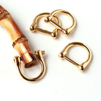 日本紐釦貿易 ネジ式Dカン ジョイントパーツ ゴールド TYP663-G 1セット(12個:4個×3袋)