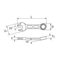 旭金属工業 ライツール ポケットコンビネーションスパナ プチコン 15mm LCWU015 1丁（直送品）
