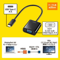 サンワサプライ USB Type C-VGA変換アダプタ AD-ALCV02 1個（直送品）