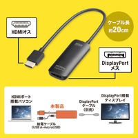 サンワサプライ HDMI-DisplayPort変換アダプタ(8K/30Hz) AD-HD32DP 1個