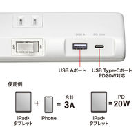 サンワサプライ 節電タップ TAP-B108UC-2W 1個