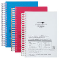 リヒトラブ AQUA DROPs ツイストノート超厚型A5 リーフ100枚 N1640-8青 1セット（1冊×5）