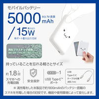 モバイルバッテリー 超コンパクト 軽量 USB-C×1 15W 5000mAh DE-C48-5000WF エレコム 1個