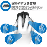 マウス 有線 静音マウス 握りの極み Lサイズ 5ボタン 黒 M-XGL10UBSBK エレコム 1個（直送品）