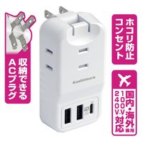 カシムラ USBポート付電源タップ 3A AC-035 1台
