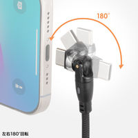 USB Type-Cケーブル 1.8m コネクタ540°回転 PD100W 1本 サンワサプライ