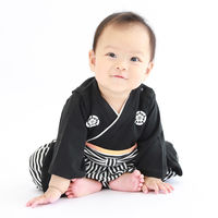 Aenak（アエナック）男児はかまロンパース 黒 90cm 1着 ROK