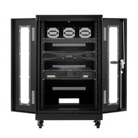 サンワサプライ 19インチラック(18U) 幅600×奥行600×高さ1030mm ブラック CP-SVNA1860BK 1台（直送品）