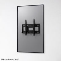 サンワサプライ 壁面固定式ディスプレイ金具 65型まで対応 幅500×奥行51×高さ420mm ブラック CR-PLKG18BK 1台（直送品）