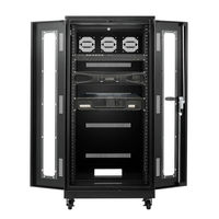 サンワサプライ 19インチラック(24U) 幅600×奥行600×高さ1300mm ブラック CP-SVNA2460BK 1台（直送品）