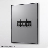 サンワサプライ 壁面固定式ディスプレイ金具 86型まで対応 幅750×奥行51×高さ420mm ブラック CR-PLKG19BK 1台（直送品）