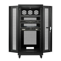 サンワサプライ 19インチラック メッシュ(24U) 幅600×奥行600×高さ1300mm ブラック CP-SVNA2460MBK 1台（直送品）