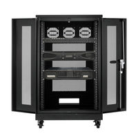 サンワサプライ 19インチラック メッシュ(18U) 幅600×奥行600×高さ1030mm ブラック CP-SVNA1860MBK 1台（直送品）