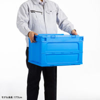 サンワサプライ 折りたたみコンテナ 50リットルふた付き CNT-CV50BL 1個