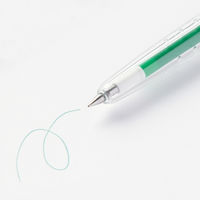 無印良品 こすって消せるスリムボールペン ノック式 0.38mm 緑 1セット（1本×10） 良品計画