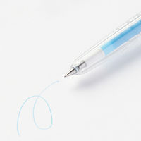 無印良品 こすって消せるスリムボールペン ノック式 0.38mm 水色 1セット（1本×10） 良品計画