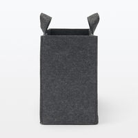 無印良品 持ち運べるフェルトファイルボックス ワイド 約幅15×奥行32×高さ24cm ダークグレー 良品計画