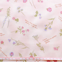 パッチワークコレクション 花柄×英字 プリント生地 ライトグリーン 巾約110cm×5mカット NCM11260-2E-5M（直送品）