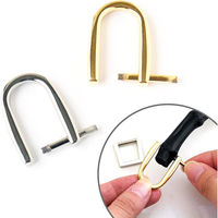 ネジ式Dカン<U字型> サイズ:約W2.4×H3.3×厚み0.6cm 4個入り アンティークゴールド TYP502-AG（直送品）