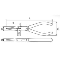 エスコ 200mm ラジオペンチ EA537BE-200 1丁（直送品）