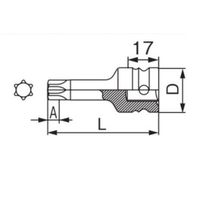 エスコ 1/2”DR/T50 [Torx]インパクトビットソケット EA164MN-50 1個（直送品）