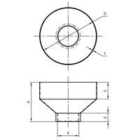 エスコ 32Ax 65mm A型ホッパー(内ねじ/電気亜鉛メッキ) EA468DM-3 1個（直送品）