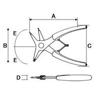 エスコ 20ー52/20ー55mm 内外兼用スナップリングプライヤー EA590CM-3 1本（直送品）