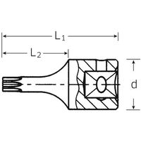 エスコ 1/4”DR/T27 [Bore Torx]ビットソケット(イジリ止付) EA617XM-227 1個（直送品）