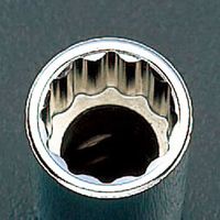 エスコ 1/4”DR/12mm ユニバーサルソケット(12角) EA618AK-612 1個（直送品）