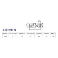 エスコ 1/2”DR ユニバーサルジョイント EA618KB-12 1個（直送品）