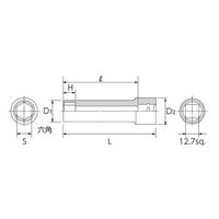 エスコ 1/2”DRx30mm ディープソケット(六角) EA618RM-30 1個（直送品）