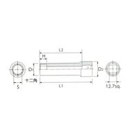 エスコ 1/2”DRx25mm ディープソケット(十二角) EA618RN-25 1個（直送品）
