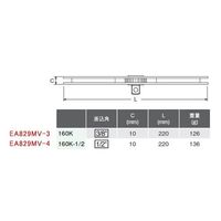 エスコ 3/8”DR T形ラチェットハンドル EA829MV-3 1本（直送品）