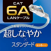 ナカバヤシ カテゴリー6A LANケーブル ホワイト 0.5m C6A-5WH 1本