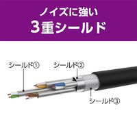 ナカバヤシ カテゴリー8 LANケーブル ブラック 5m C8-050BK 1本
