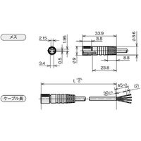 アズビル コード付コネクタ 2m PA8ー4ISX2MK 1個(2m)（直送品）