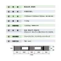 サンユー印刷 プラスチックパレット 軽量・高強度仕様 1100×1100×150 片面4方差 1枚 pallet-f-1-1（直送品）