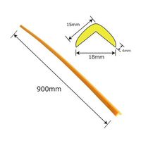 カーボーイ 安心クッションL字型 STRONG 屋外対応 極細 イエロー 758 1個 64-9105-60（直送品）