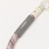 スマホハンドストラップ ストライプ×ピンク LAKOLE/ラコレ