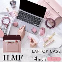 エレコム ILMF/パソコンケース/薄型/レザー収納ポケット付/14インチ/ピンク BM-IBEM01PN-IL 1個