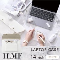 パソコンケース 14インチ レザー スリム PCケース フロントポケット付 ホワイト BM-IBEM01WH-IL エレコム 1個