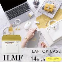 パソコンケース 14インチ レザー スリム PCケース フロントポケット付 イエロー BM-IBEM01YL-IL エレコム 1個