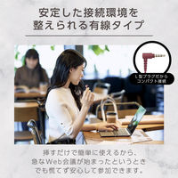 イヤホン 有線 マイク付き 4極 L型プラグ セミオープン型 ILMF ピンク EHP-F13IMPN-IL エレコム 1個