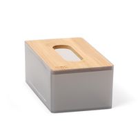バンブー蓋ティッシュケース グレー（ソフトパックティッシュ対応） LAKOLE/ラコレ